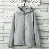 Übergangsjacke Damen | Regenjacke Damen | Kapuze & Kordelzug gegen Wind – Grau