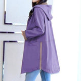 Übergangsjacke Damen | Regenjacke Damen | Kapuze & Zipper für taillierten Wetterschutz – Violett