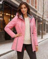 Übergangsjacke Damen | Regenjacke Damen | Kapuze & versetzter Zipper für flexiblen Schutz – Rosa