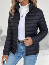 Übergangsjacke Damen | Stehkragen & Leichte Wärme – Schwarz
