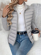 Übergangsjacke Damen | Stehkragen & Leichte Wärme – Grau