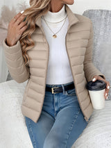 Übergangsjacke Damen | Stehkragen & Leichte Wärme – Khaki