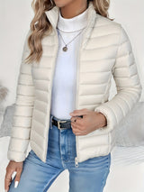 Übergangsjacke Damen | Stehkragen & Leichte Wärme – White