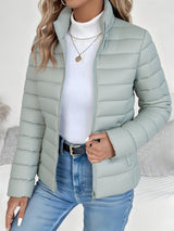 Übergangsjacke Damen | Stehkragen & Leichte Wärme – Grün