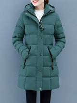 Übergangsjacke Damen | Steppmantel Damen | Kapuze & Windschutz – Grün