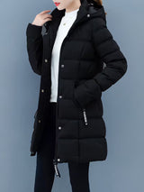 Übergangsjacke Damen | Steppmantel Damen | Kapuze & Windschutz – Schwarz