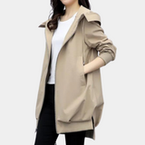 Übergangsjacke Damen | Windjacke Damen | Kapuze & Stehkragen für starken Windschutz – Khaki