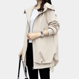 Übergangsjacke Damen | Windjacke Damen | Kapuze & Stehkragen für starken Windschutz – Beige