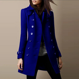 Übergangsjacke Damen | Winterjacke Damen | Doppelreiher für elegante Wärme – Blau
