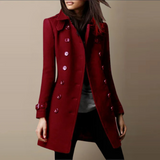 Übergangsjacke Damen | Winterjacke Damen | Doppelreiher für elegante Wärme – Rot