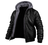 Übergangsjacke Herren | Bomberjacke Herren | Kapuzeneinsatz & sichere Reißverschlusstaschen – Schwarz