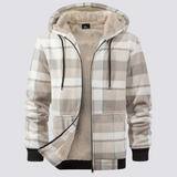 Übergangsjacke Herren | Karo-Design & Wärmender Komfort – Beige