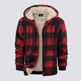 Übergangsjacke Herren | Karo-Design & Wärmender Komfort – Rot