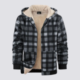 Übergangsjacke Herren | Karo-Design & Wärmender Komfort – Grau
