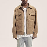 Übergangsjacke Herren | Reißverschluss & Cargo-Taschen – Braun