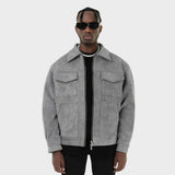 Übergangsjacke Herren | Reißverschluss & Cargo-Taschen – Grau