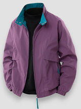 Übergangsjacke Herren | Reißverschluss & Stehkragen-Schutz – Lila