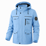 Übergangsjacke Herren | Steppjacke Herren mit Kapuze | Windschutz & große Taschen – Blau
