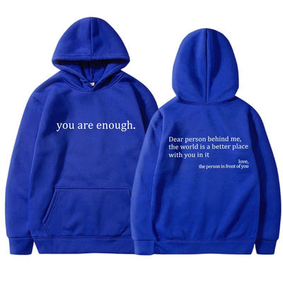 Übergroßer Hoodie - Unisex Warm bedruckter Text Pullover Hoodie