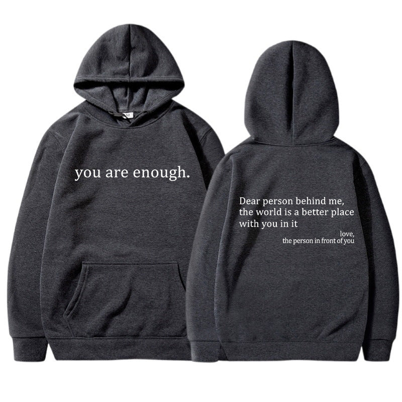 Übergroßer Hoodie - Unisex Warm bedruckter Text Pullover Hoodie