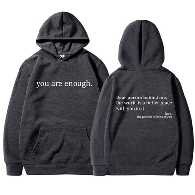 Übergroßer Hoodie - Unisex Warm bedruckter Text Pullover Hoodie