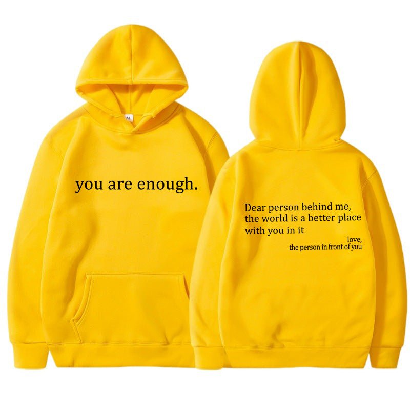 Übergroßer Hoodie - Unisex Warm bedruckter Text Pullover Hoodie
