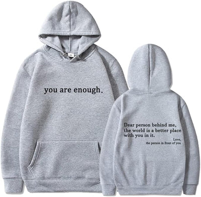 Übergroßer Hoodie - Unisex Warm bedruckter Text Pullover Hoodie