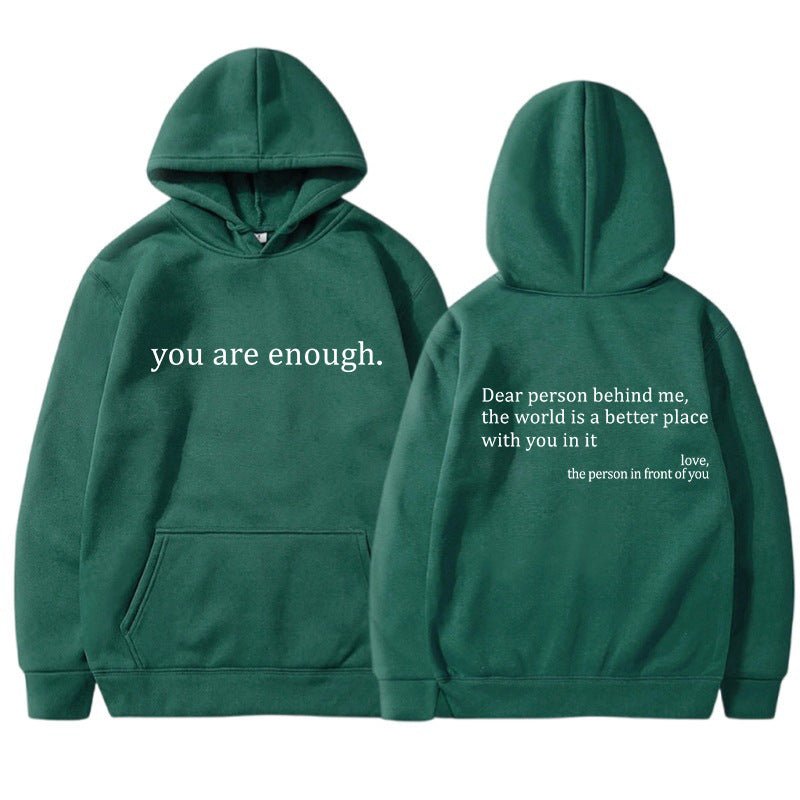 Übergroßer Hoodie - Unisex Warm bedruckter Text Pullover Hoodie