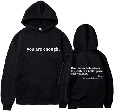 Übergroßer Hoodie - Unisex Warm bedruckter Text Pullover Hoodie