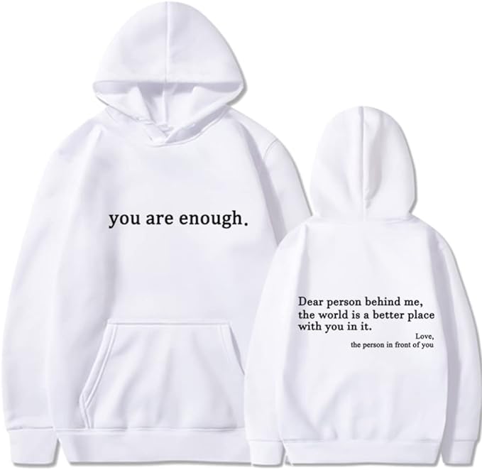 Übergroßer Hoodie - Unisex Warm bedruckter Text Pullover Hoodie