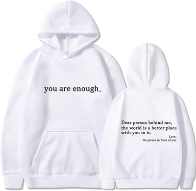 Übergroßer Hoodie - Unisex Warm bedruckter Text Pullover Hoodie