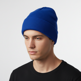 Gestrickte Wintermütze mit warmer Isolierung – Blau