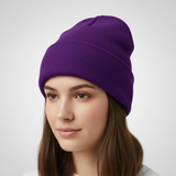 Gestrickte Wintermütze mit warmer Isolierung – Violett