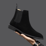 Hohe Herrenstiefel aus Wildleder – Schwarz