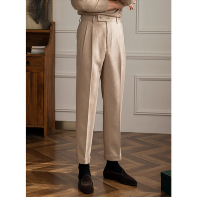 Herren Klassische Hochtaillierte Falten Hose | Formell