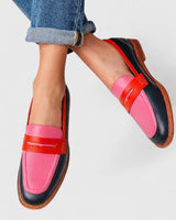 Melanie | Damen Klassische Modische Loafers mit Rundkappe – Mehrfarbig
