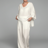 Lennie Elegantes Komfort-Zweiteiler-Set | Damen Kleid – Weiß