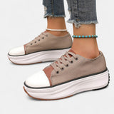 Gudrun | Damen Trendige Sneaker mit Rundspitze – Braun