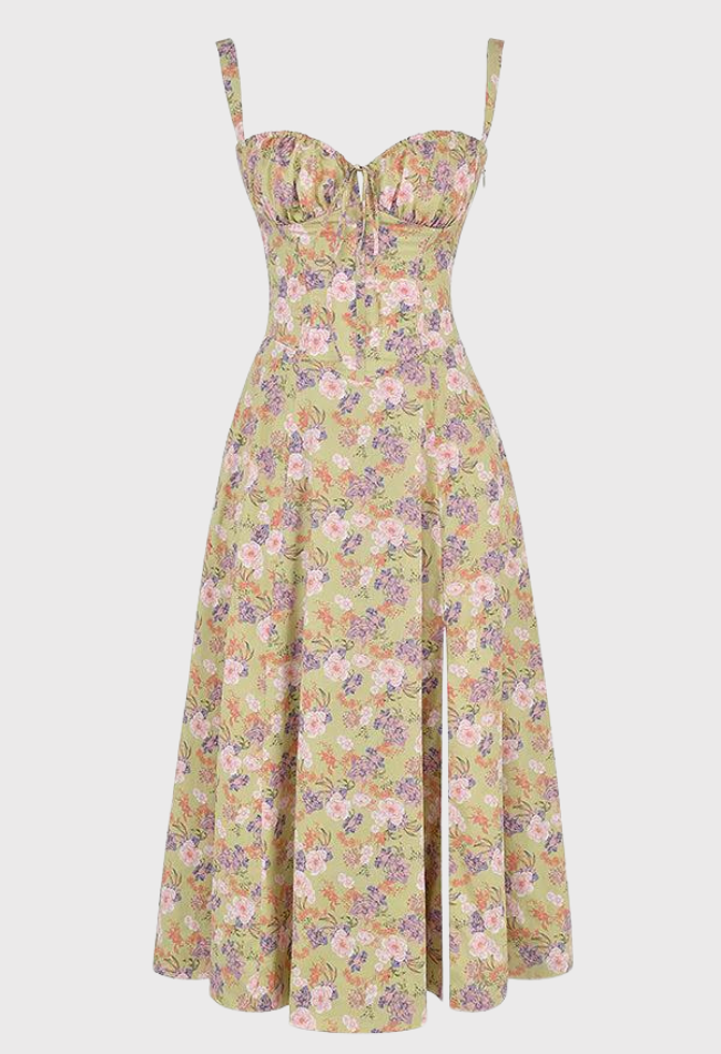 Damen Elegantes Sommer Sonnen Kleid | Midi