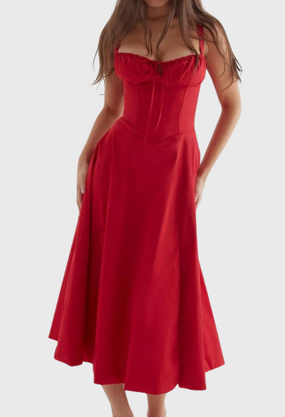 Damen Elegantes Sommer Sonnen Kleid | Midi