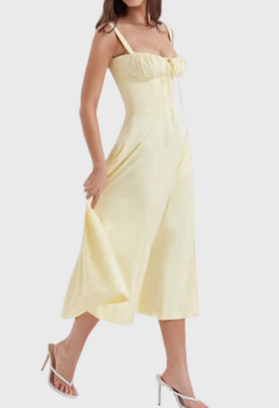 Damen Elegantes Sommer Sonnen Kleid | Midi