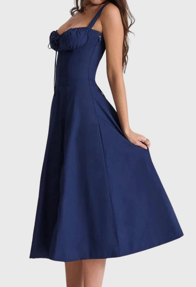 Damen Elegantes Sommer Sonnen Kleid | Midi