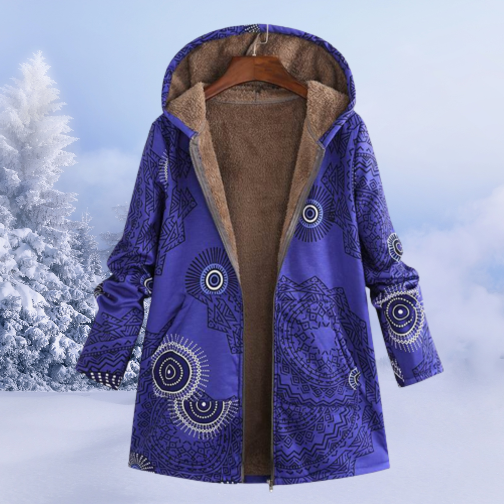 Damen Winterjacke Mit Blumenmuster | Warm