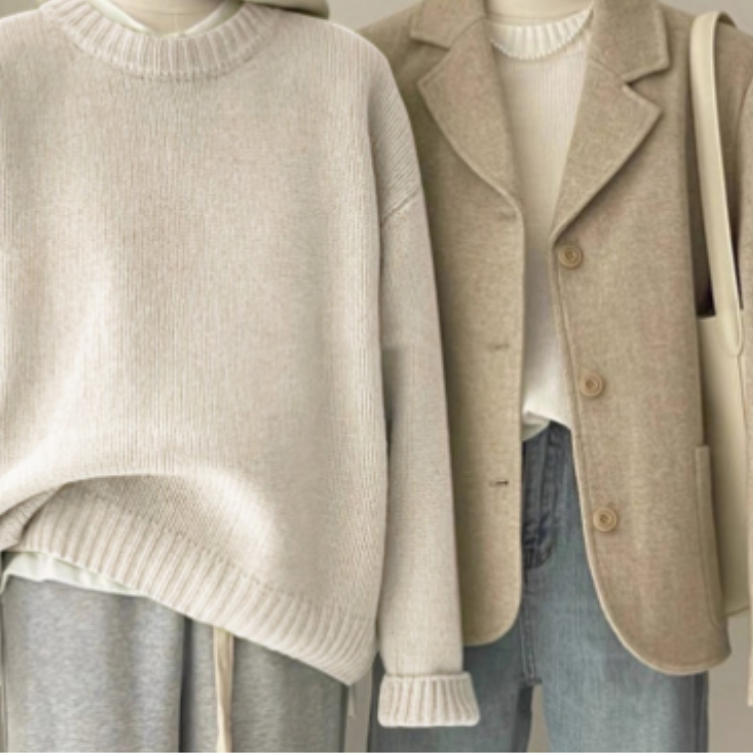 Übergroßer Rundhalspullover Aus Strick Für Damen | Warm