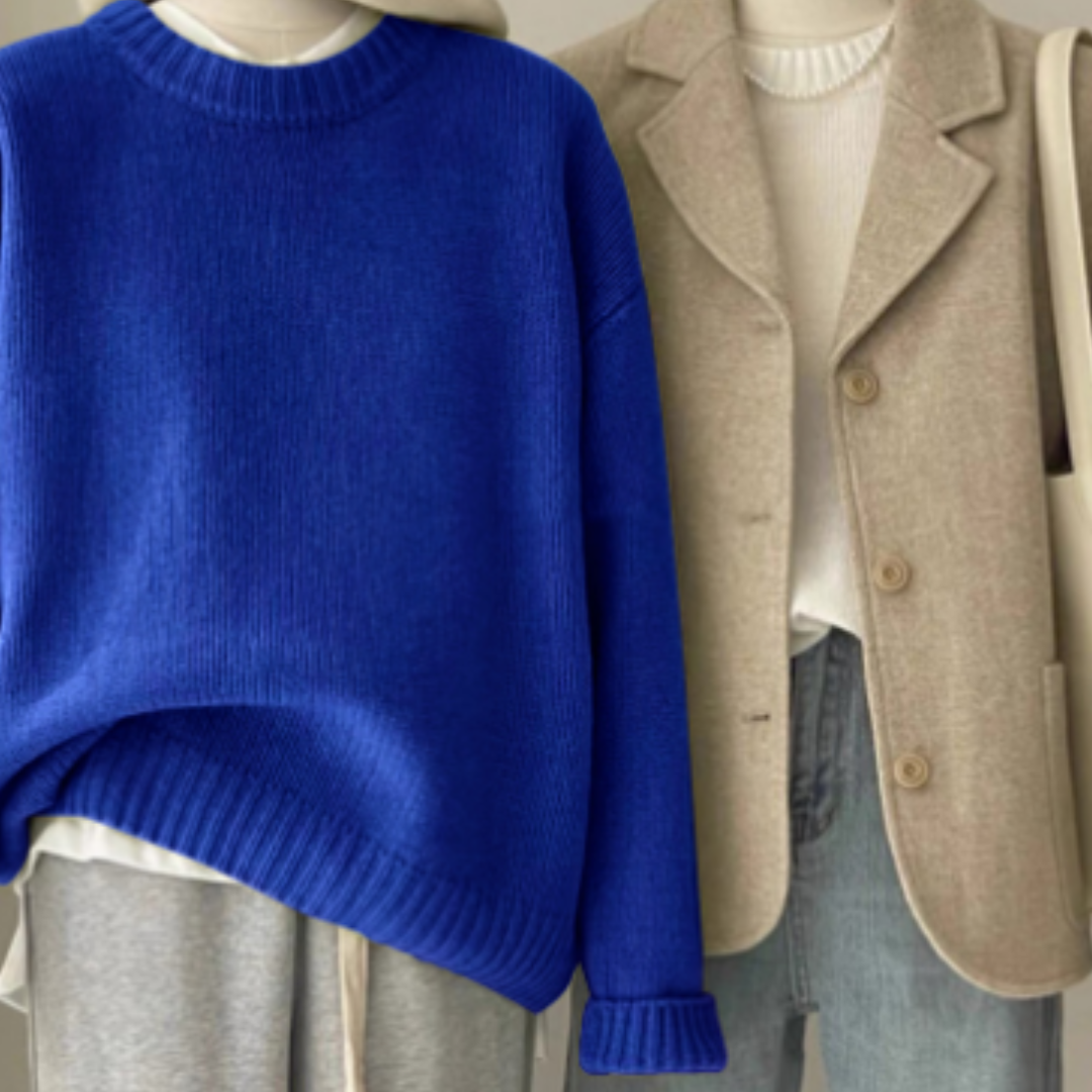 Übergroßer Rundhalspullover Aus Strick Für Damen | Warm