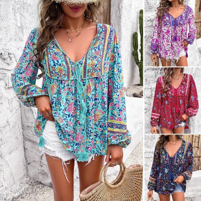 Brusinski® | Boho Paisley Bluse für Frauen