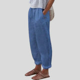 Amelie | Softline-Hose Damen komfortabel mit Seitentaschen – Blau