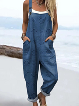 Petra | Künstlerischer Baumwoll-Overall – Blau