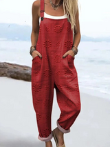 Petra | Künstlerischer Baumwoll-Overall – Rot