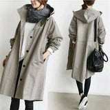Lyonesse - wasserabweisender Oversize-Trenchcoat – Hellgrau